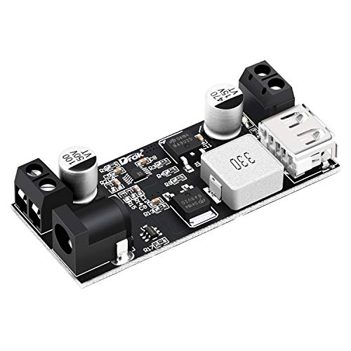 DROK Buck Converter 12v to 5v, 5A USB Voltage Regulator DC 9V-36V Step Down to DC 5V-5.3V 5.2V 3.5-6A Volt Transformer Power Supply Module for Phone Fast Charging
