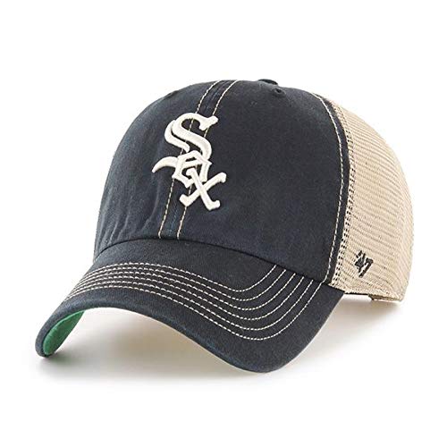 '47 MLB Trawler Mesh Clean Up Adjustable Hat, Adult One Size Fits All (Chicago White Sox Black)