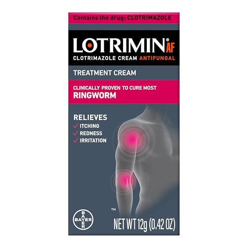 Lotrimin AF Ringworm Cream Clotrimazole 1% - Clinically Proven Effective Antifungal Cream Treatment of Most Ringworm, For Adults and Kids Over 2 years, .42 Ounce (12 Grams)