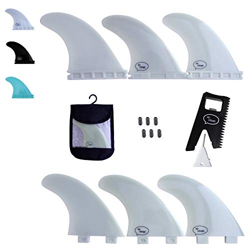 Ho Stevie! FRP Thruster (3) Surfboard Fins - Stronger Than Regular Nylon Fins - includes Fin Bag, Screws, Wax Comb and Fin Key