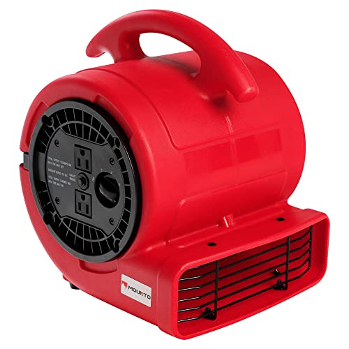 MOUNTO 1/5hp 3 Speed 800cfm Compact Commercial Air Mover Floor Drying Fan Cooling Fan