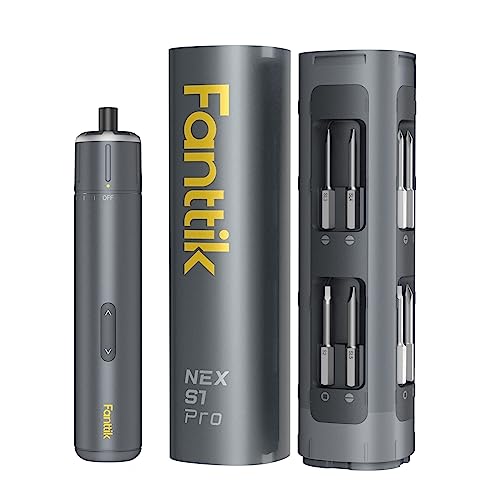 Fanttik S1 Pro 3.7V Electric Screwdriver, Cordless Screwdriver, 16 S2 Metal Bits, 3 Torque Settings, Max 6 N.m, 2000mAh Battery, LED Light, 1/4''Hex, Idea Tool for Furniture/Desktop Computer