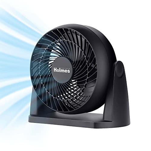 Holmes 8' Air Circulator Fan, 3 Speeds, 90° Adjustable Head Tilt, Wall Mountable, Ideal for Home, Bedroom, Kitchen or Office, Black