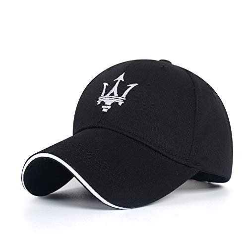 Westion Car Logo Embroidered Black Color Adjustable Baseball Caps for Men and Women Hat Travel Cap Car Racing Motor Hat (fit Maserati)