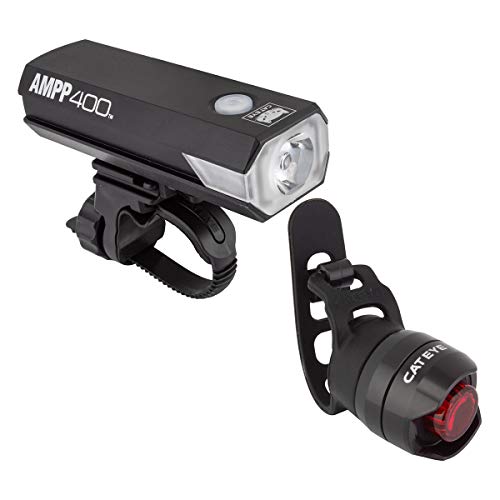 CATEYE - AMPP400 USB Rechargeable Bike Headlight/Orb SL-LD160-R Tail Light Combo (Black)