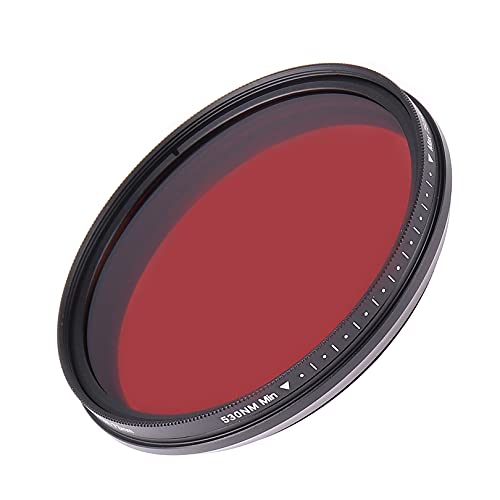 Hersmay Six-in-One Adjustable 67mm Infrared IR Pass X-Ray Lens Filter 530nm to 750nm Screw-in Filter for Canon Nikon Sony Panasonic Fuji Kodak DSLR Camera