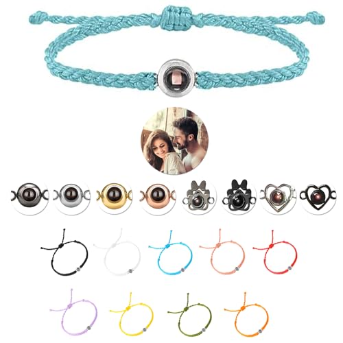 YRH Custom Photo Bracelet, Personalized Projection Bracelets with High-Definition Picture inside,Unique Memorial Gifts