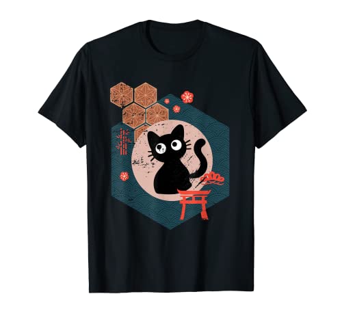 Black Cat Lover japanese kitten anime tokyo otaku lifestyle T-Shirt