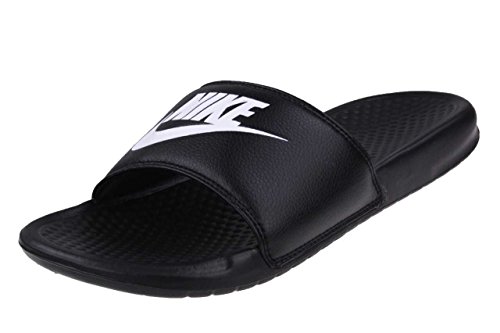 Nike men's Benassi Just Do It Athletic Sandal, Black/White Noir/Blanc, 11.0 Regular US