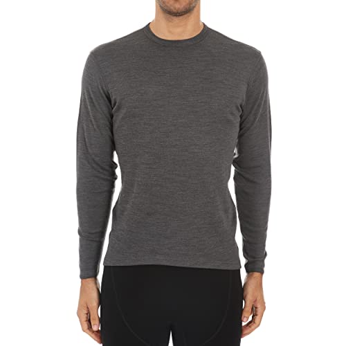 Minus33 100% Merino Wool Base Layer Midweight Grey Crew Neck Medium