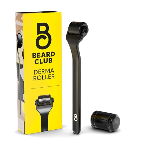 Beard Club Derma Roller for Face, Body and Scalp - Microneedling Roller with 540 Titanium Microneedles for Hair & Beard