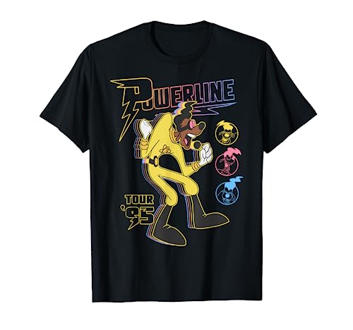 Disney A Goofy Movie Powerline Tour '95 Retro Neon Poster T-Shirt