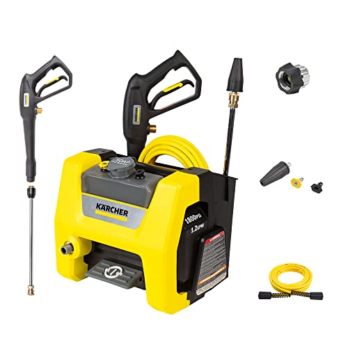 Kärcher - K1800PS Cube - Max 2250 PSI - Electric Pressure Washer TruPressure - With 3 Spray Nozzles - Great for cleaning Cars, Siding, Driveways, Fencing and more - 1.2 GPM