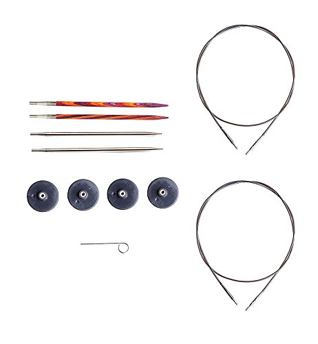 Knit Picks Try It Wood and Metal Interchangeable Knitting Needle Set - US 6 and 7 (Radiant)