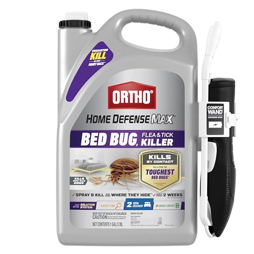 Ortho Home Defense Max Bed Bug, Flea and Tick Killer - With Ready-to-Use Comfort Wand, Kills Bed Bugs and Bed Bug Eggs, Bed Bug Spray Also Kills Fleas and Ticks, 1 gal.