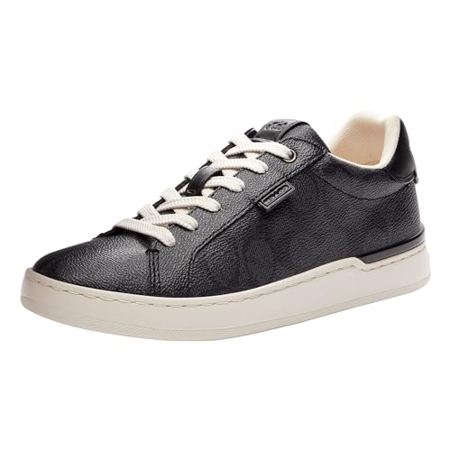 Coach Women's Lowline Coated Canvas Sneaker, Charcoal/Black, 8