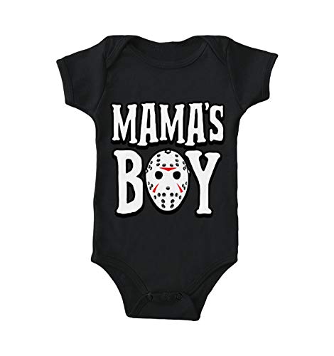 Haase Unlimited Mama's Boy - Jason Hockey Mask Halloween Bodysuit (Black, Newborn)