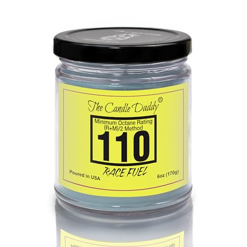 Race Fuel High Octane Gasoline Candle- 6 oz- up to 40 Hour Burn- Hand Poured in Indiana