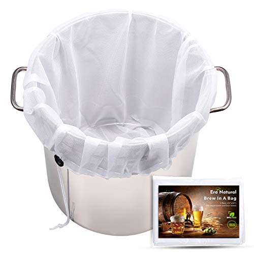 Extra Large Brew Bags Reusable,3 Pack 26'x22'Fine Mesh Strainer Bag for Home Brewing Hops Grains Wine Beer Making Drawstring Straining Brew in a Bag