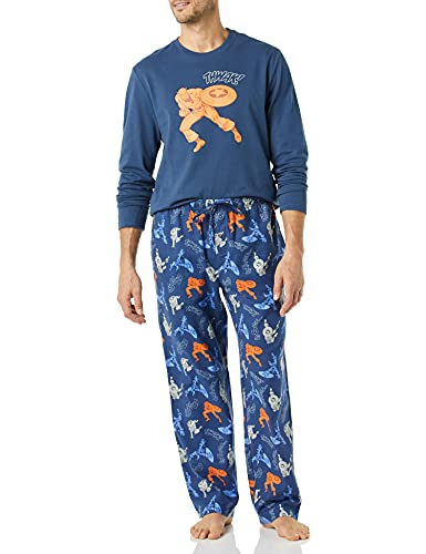 Amazon Essentials Marvel Flannel Pajama Sleep Sets, Captain America-Mens, Medium