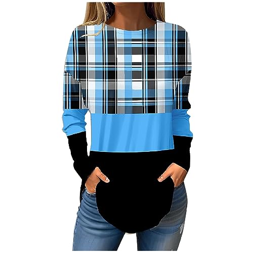 Generic Oversized Tshirts Shirts for Women Women Fall Tops Plus Size Tops for Women Long Sleeve Dress Shirt Women Loose Sweatshirts Round Neck Blouse Dressy Casual Tunic Tops Printed Pullover