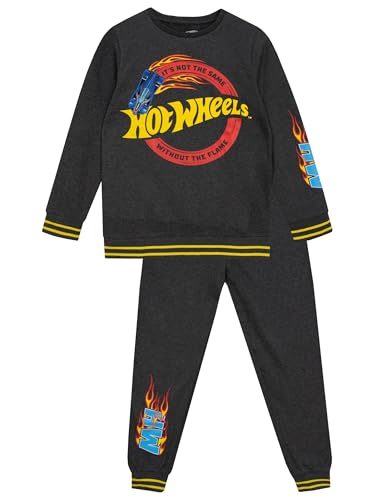 Hot Wheels Sweatshirt and Pants Set | Boys 2 Piece Outfit Set | Race Car Tracksuit For Kids | Ages 3 To 13 Years | 7