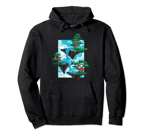 Floating Bonsai Island Japanese Bonsai Tree Pullover Hoodie
