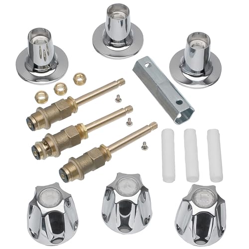 DANCO Bathtub and Shower 3-Handle Remodel/Rebuild Trim Kit for Price Pfister Verve Faucets | Knob Handle | 12H-2H, 12H-2C, 12H-18D | Chrome (39619)