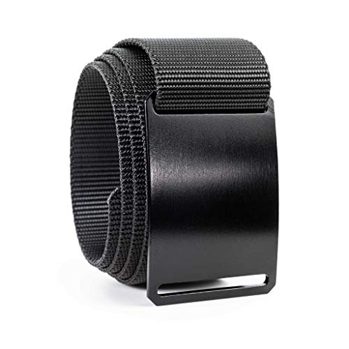 GRIP6 Mens Work Belt - Concealed Carry Belt - Tactical Belt with a Ninja Black Belt Buckle - Coal Black Strap