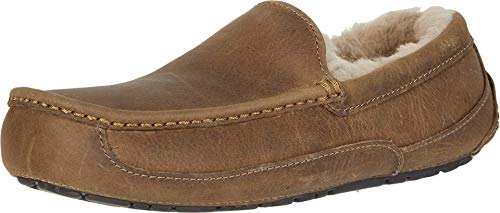 UGG Men's Ascot Slipper, Tan Leather, 11