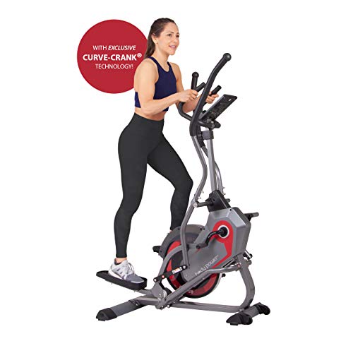 [BODY POWER] - Patented 2 in 1 Elliptical Machine & Stair Stepper Trainer with Curve-Crank Technology, Exercise Equipment for Home Gym, HIIT Training Compatible Machine, 1 Year Warranty BST800,Gray