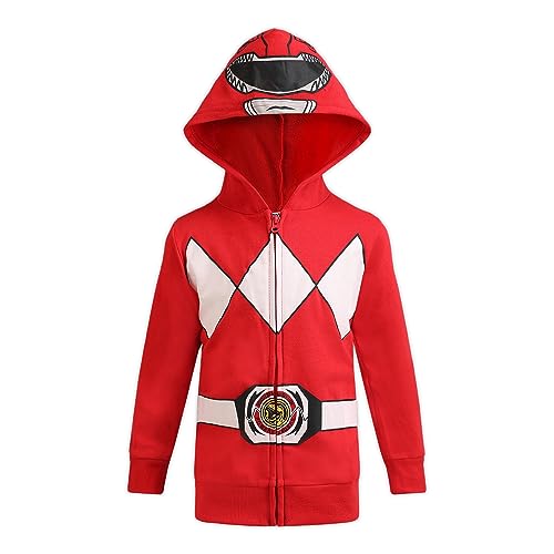 Hasbro Power Rangers Boys’ Zip Up Hoodie for Little Kids – Blue/Red