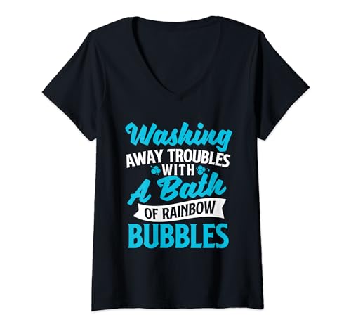 Washing Away Troubles With A Bath - Bathtub Hot Tub V-Neck T-Shirt