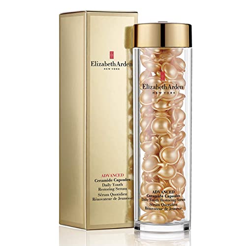 Elizabeth Arden Anti-Aging Ceramide Capsules Serum, Advanced Daily Youth Restoring Serum, 90 Count