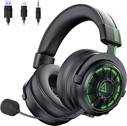 EKSA StarEngine Pro USB Gaming Headset - 7.1 Surround Sound for PC PS4 PS5 Xbox One, Over Ear Headphones with Noise Cancelling Mic, Dual Chamber Driver, Game/Muisc Mode, Wired Headphones for Computer