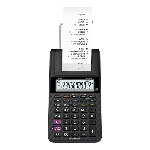 Casio HR-10RC Printing Calculator 4.02 x 3.21 x 9.41 inches, Black