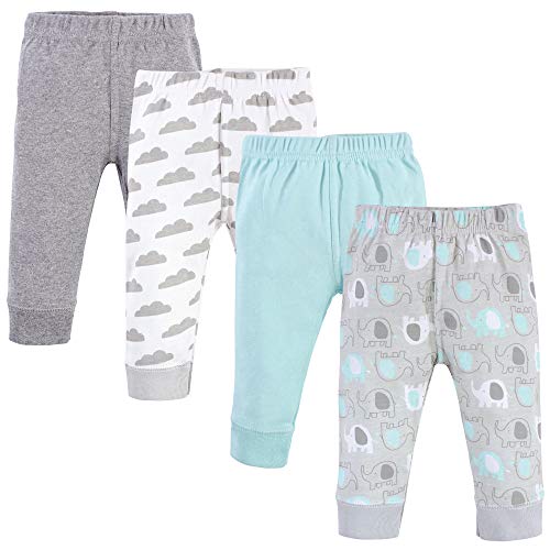 Luvable Friends Unisex Baby Cotton Pants, Boy Basic Elephant, 0-3 Months