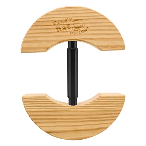 Tang's Wooden Hat Stretcher for Fitted Hats,Adjustable Turn Buckle Hat Stretcher .One Size Unisex Hat Shaper, Suits ForAll Hat (Black, Small)