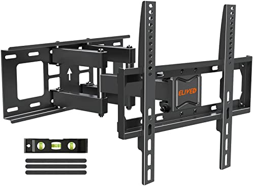 ELIVED UL Listed TV Wall Mount for Most 26-65 Inch TVs, Full Motion TV Mount with Swivel and Tilt, Wall Mount TV Bracket with Dual Articulating Arms, Max VESA 400x400mm, Holds up to 99 lbs.