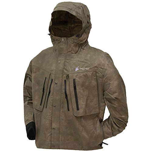 Frogg Toggs Men's Tekk Toad Breathable Waterproof Rain/Wading Jacket, Stone, Large