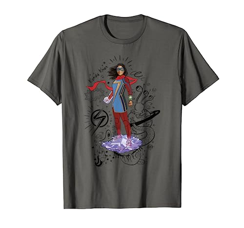 Marvel Ms. Marvel Hero Scribbles Poster T-Shirt