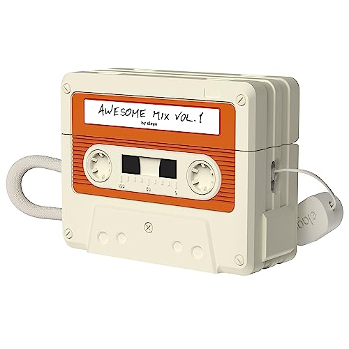 elago Cassette Tape Case Compatible with AirPods Pro 2nd Generation Case - Compatible with AirPods Pro 2 Case Cover, Lanyard Included, Shock Resistant, Full Protection (Classic White)