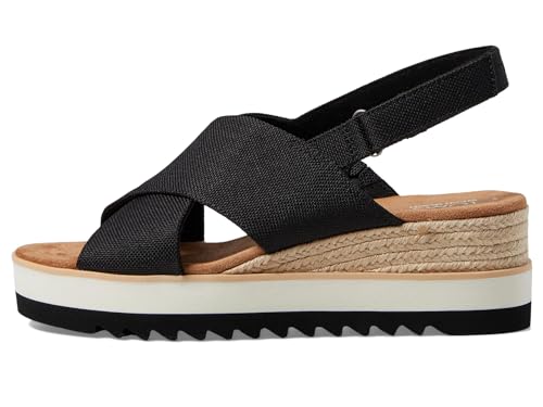 Toms Women's Shayla Espadrille Wedge Sandal, Black, 7