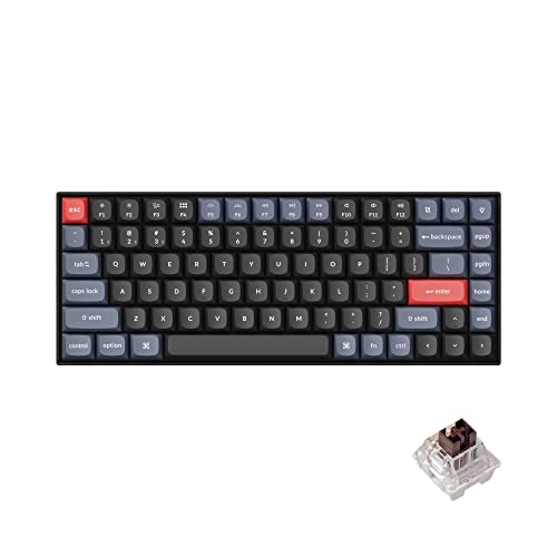 Keychron K2 Pro QMK/VIA Wireless Mechanical Keyboard, Custom Programmable Macro Wired Keyboard with Hot-Swappable K Pro Brown Switch White LED Backlight PBT Keycaps for Mac Windows Linux