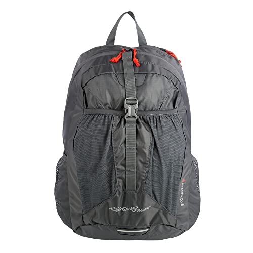 Eddie Bauer Stowaway Packable Backpack 30L w/ 2 Mesh Side Pockets and Water Resistant, Dark Smoke, One Size