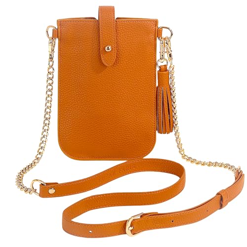SUSAN FARIS Jackie Crossbody Cell Phone Purse Wallet with Credit Card Slots for Women. TWO Designer Interchangable Straps, Classy No Bulk Design. Small Crossbody Phone Bag. Fits All Phones.