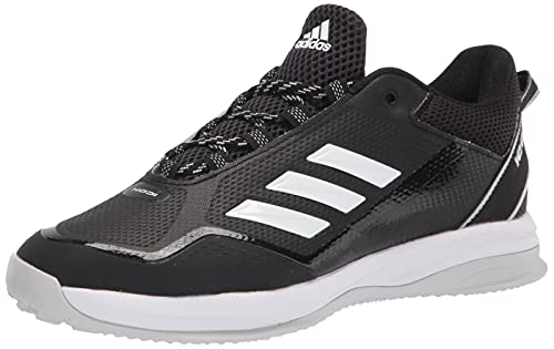 adidas Men's Icon 7 Turf Baseball Shoe, Black/White/Silver Metallic, 9