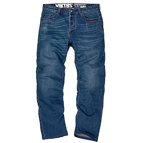 VIKTOS Men's Operatus XP Tactical Casual Durable Stretch Double Zip EDC Denim Jeans with Multi Pockets, Blue, 32x30