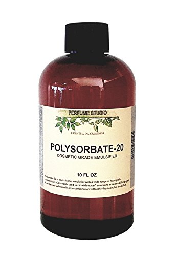 Perfume Studio Polysorbate 20 Cosmetic Grade Emulsifier Used to Bond Oil and Water Mixtures for DIY and Professional Personal Care Cosmetics Products; 10oz