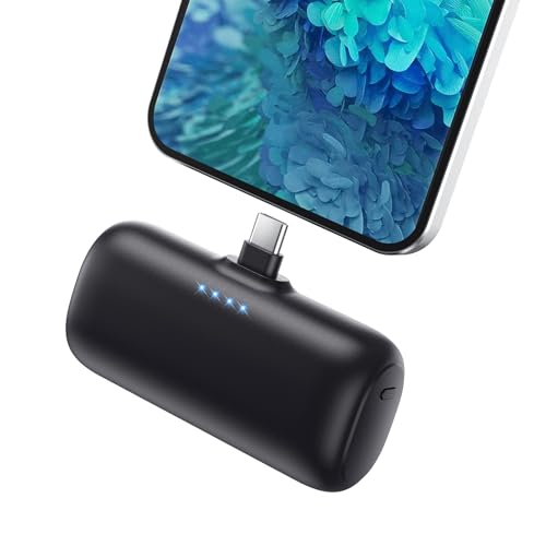 Mini Portable Charger USB-C Power Bank, 5200mAh Portable Phone Charger, Compact Plug in Battery Pack Compatible with iPhone 15/15Plus/15Pro/15Pro Max Samsung S23/S22 Moto iPad Pro Android Phone etc